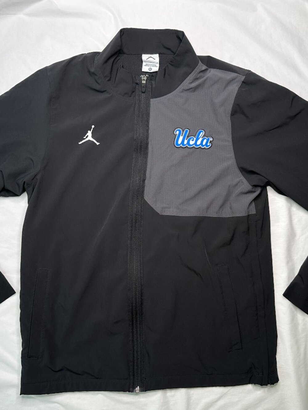 UCLA Bruins x Air Jordan Flight Jacket Men Medium Colorblock Black Grey Full Zip